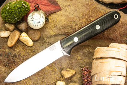 Bark River Knives: Mini Kephart - CPM 3V - Black Canvas Micarta - Red Liners