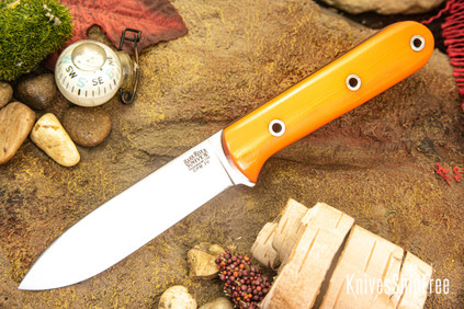 Bark River Knives: Mini Kephart - CPM 3V - Blaze Orange G-10 - Black Liners - Hollow Pins
