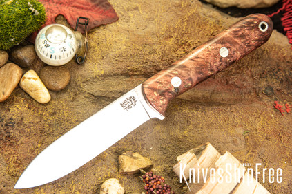 Bark River Knives: Mini Kephart - CPM 3V - Brown & Rose Maple Burl