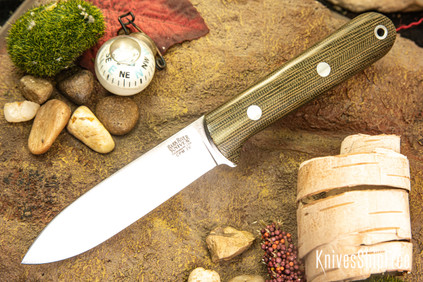 Bark River Knives: Mini Kephart - CPM 3V - Green Canvas Micarta