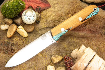 Bark River Knives: Mini Kephart - CPM 3V - Red Texas Fencepost - White Liners