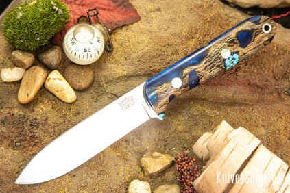 Bark River Knives: Mini Kephart - CPM 3V - Blue Cholla Cactus with Turquoise #1
