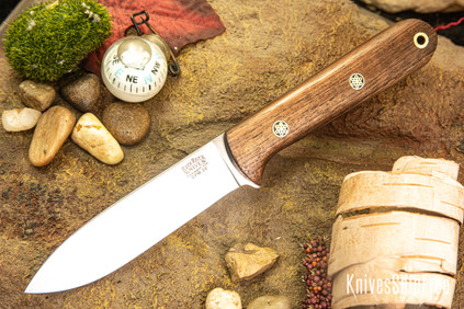 Bark River Knives: Mini Kephart - CPM 3V - American Walnut - Black Liners - Mosaic Pins #1