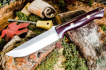 Bark River Knives: Bravo 1.25 LT - CPM 3V - Snakeskin Burgundy 