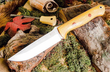 Bark River Knives: Bravo 1.25 LT - CPM 3V - Osage Orange - Natural Liners & Pins