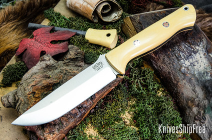 Bark River Knives: Bravo 1.25 LT - CPM 3V - Antique Ivory Micarta