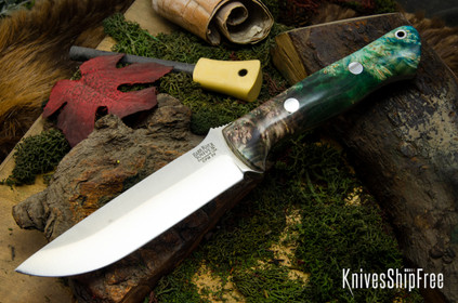 Bark River Knives: Bravo 1.25 LT - CPM 3V - Brown & Green Maple Burl