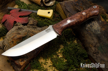 Bark River Knives: Bravo 1.25 LT - CPM 3V - Walnut Burl - Mosaic Pins