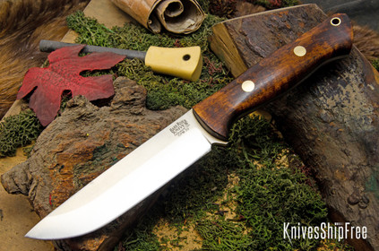 Bark River Knives: Bravo 1.25 LT - CPM 3V - Rampless - Dark Curly