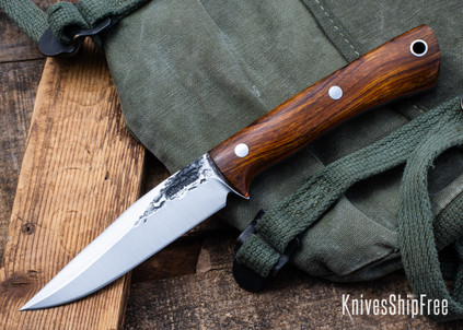 Lon Humphrey Knives: Minuteman - Forged 52100 - Desert Ironwood - Orange Liners - LH28DI182