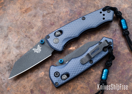 Benchmade Knives: 290BK Full Immunity - Crater Blue Aluminum - AXIS Lock - CPM-M4 - Wharncliffe - Cobalt Black Cerakote