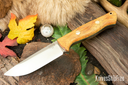 Bark River Knives: Bravo 1 - Rampless - Osage Orange - Green Liners - Brass Pins #1