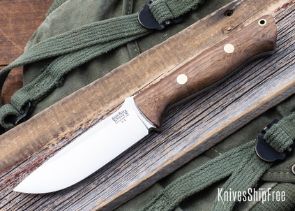 Bark River Knives: Bravo 1 - American Walnut Forest - Green Liners - Brass Pins