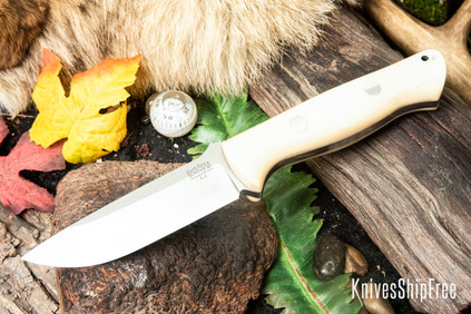 Bark River Knives: Bravo 1 - Black Canvas Micarta - Hollow Brass Pins