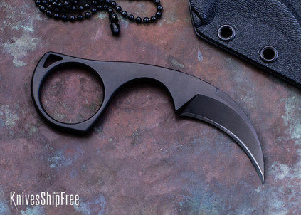 Bastinelli Knives: Diagnostic - Black PVD N690 - Karambit Neck Knife