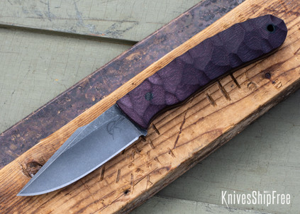 Knight Forge Studio: Jurassic Bird & Trout - Burgundy Micarta - 80CrV2 - Acid Wash