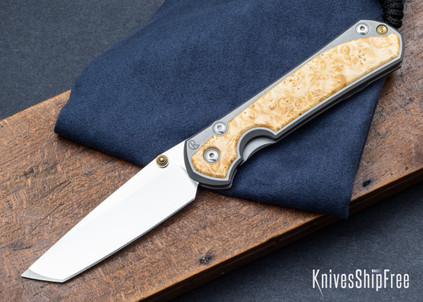 Chris Reeve Knives: Large Sebenza 31 - CPM MagnaCut - Tanto - Box Elder Burl Inlays - CR01FI005