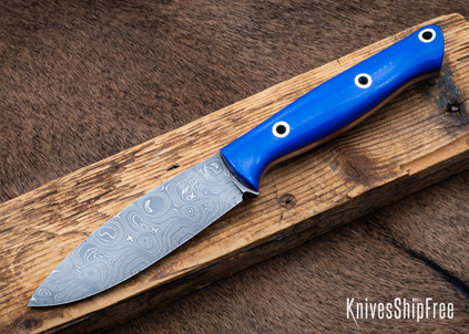 Bark River Knives: UP EDC - Blue Glow G-10 - Orange Liners - Hollow Pins - Virus Damascus