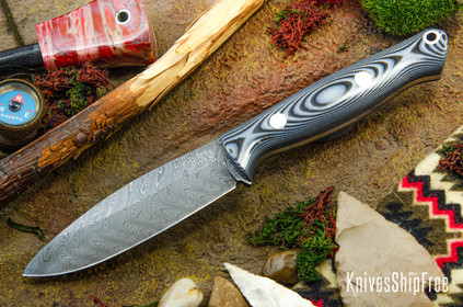 Bark River Knives: UP EDC - Midnite Tiger G-10 - Boomerang Damascus