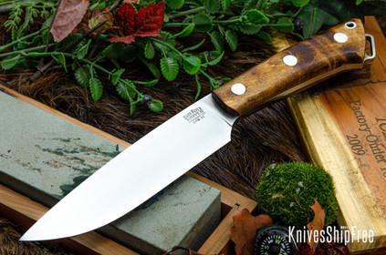 Bark River Knives: Aurora Scandi 3V - Red Texas Fencepost - Sea