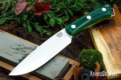 Bark River Knives: Fox River II LT - CPM 3V - Green Cyclone Mesh