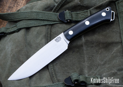 Bark River Knives: Fox River II LT - CPM 3V - Black Linen Micarta - Yellow Liners