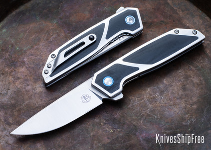 Begg Knives: Diamici Flipper - Stainless Steel Frame - Black G-10 Inlays - Liner Lock - D2 Tool Steel