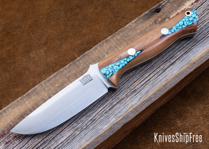 Bark River Knives: Bravo 1 - CPM CruWear - Black Texas Fencepost - White Liners