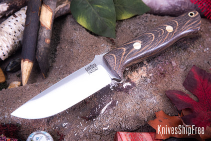 Bark River Knives: Bravo 1 - CPM CruWear - Bog Oak - Natural Liners - Brass Pins