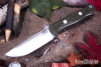 Bark River Knives: Bravo 1 - CPM CruWear - Evergreen Burlap Micarta