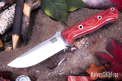 Bark River Knives: Bravo 1 - CPM CruWear - Firedog Canvas Micarta - White Liners - Hollow Pins