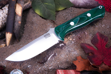 Bark River Knives: Bravo 1 - CPM CruWear - Green Cyclone Mesh - Green Liners