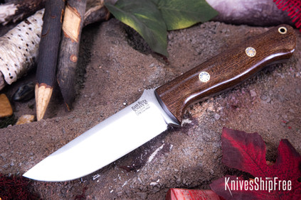 Bark River Knives: Bravo 1 - CPM CruWear - Tan Burlap Micarta - Black Liners - Mosaic Pins