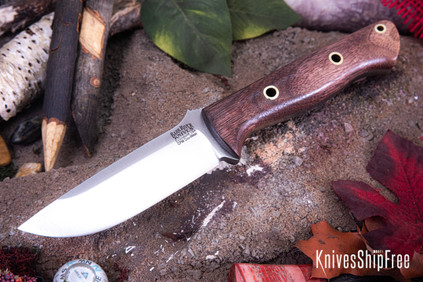 Bark River Knives: Bravo 1 - CPM CruWear - Walnut Burl - Hollow Brass Pins