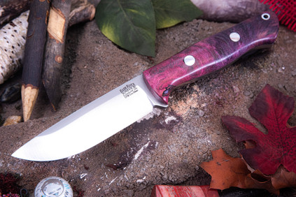Bark River Knives: Bravo 1 - CPM CruWear - Rampless - Fuscia & Purple Maple Burl
