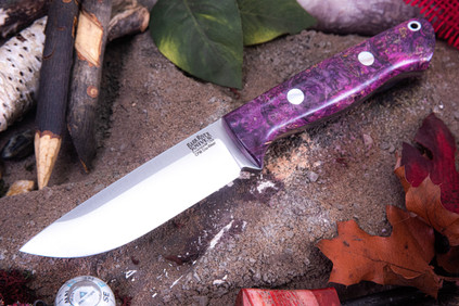 Bark River Knives: Bravo 1 - CPM CruWear - Rampless - Purple & Fuscia Maple Burl