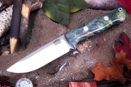 Bark River Knives: Bravo 1 - CPM CruWear - Rampless - Sage Green Maple Burl