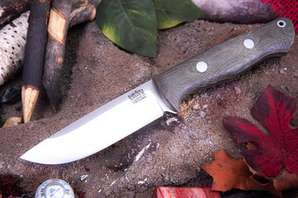 Bark River Knives: Bravo 1 - CPM CruWear - Rampless - Green Canvas Micarta - Matte