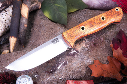 Bark River Knives: Bravo 1 - CPM CruWear - Rampless - Osage Orange - Red Liners - Hollow Brass Pins