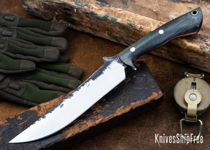 Lon Humphrey Knives: Viper - Forged 52100 - Storm Maple - Red Liners - LH24HI007