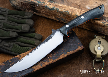 Lon Humphrey Knives: Viper - Forged 52100 - Storm Maple - Orange Liners - LH24HI046