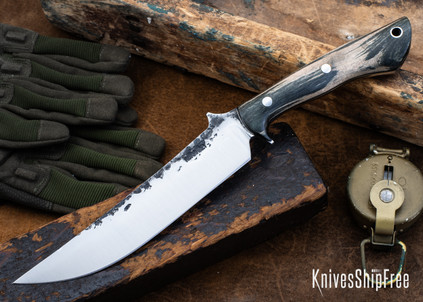 Lon Humphrey Knives: Viper - Forged 52100 - Storm Maple - Black Liners - LH24HI038