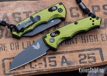 Benchmade Knives: 2900BK-2 Auto Immunity - Woodland Green Aluminum - CPM-M4 - Wharncliffe - Cobalt Black Cerakote