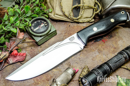 Bark River Knives: Bravo Strike Force II - CPM 3V - Black G-10 - Red Liners - Brass Pins