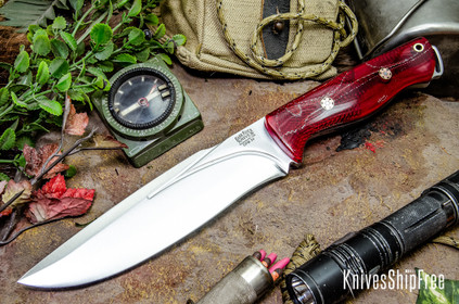 Bark River Knives: Bravo Strike Force II - CPM 3V - Red Cyclone Mesh - Gray Liner - Mosaic Pins #1