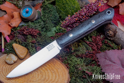 Bark River Knives: Little Creek II - CPM MagnaCut - Black Carbon Fiber - White Liners - Mosaic Pins