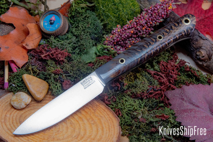 Bark River Knives: Little Creek II - CPM MagnaCut - Glow Pinecone - Black Liners - Hollow Brass Pins