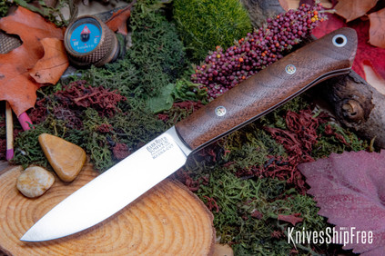 Bark River Knives: Little Creek II - CPM MagnaCut - Walnut Burl - White Liners - Mosaic Pins