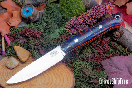 Bark River Knives: Little Creek II - CPM MagnaCut - Abyss Krakken Voodoo Resin - Thick Orange Liners