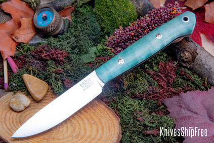 Bark River Knives: Little Creek II - CPM MagnaCut - Sage Tigertail Maple Burl - Mosaic Pins